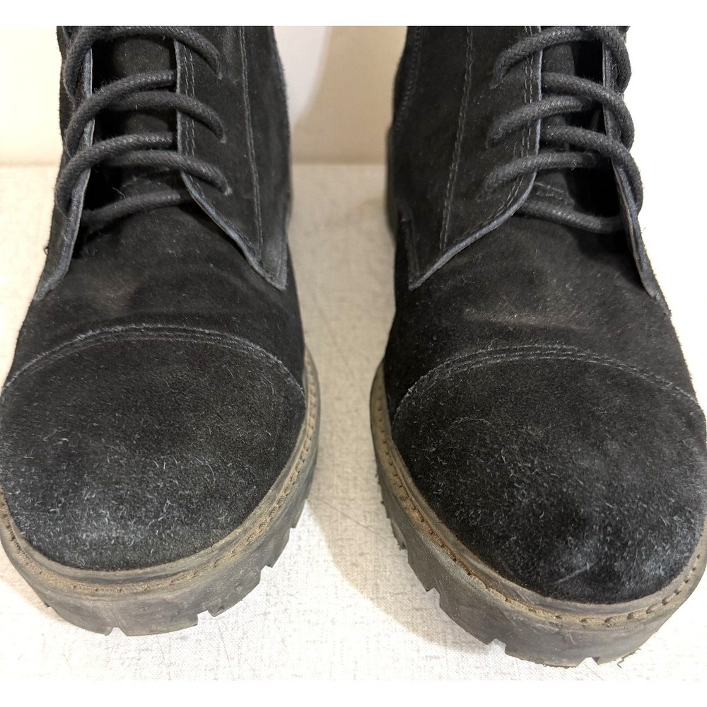 Lucky Brand Ictus Women's Size 10 Black Suede Lace Up Combat Ankle Boots - Picture 7 of 13